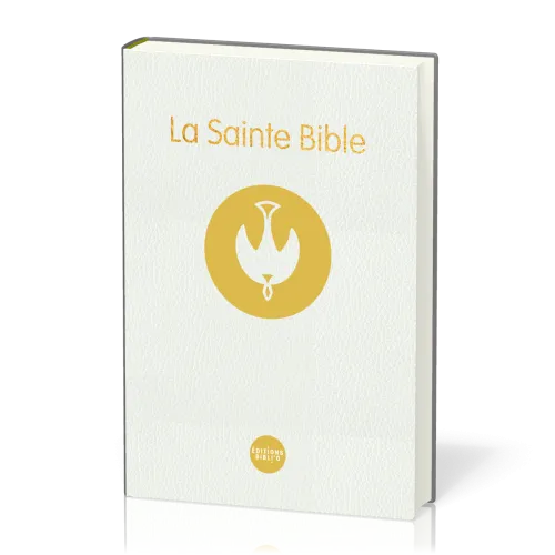 Bible Colombe reliée - Couverture rigide blanche, tranche dorée