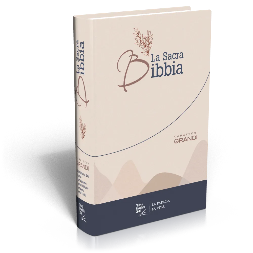 Italien, Bible NR2006 gros caractères - rigide illustré bleu-beige