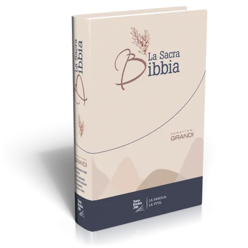 Italien, Bible NR2006 gros caractères - rigide illustré bleu-beige