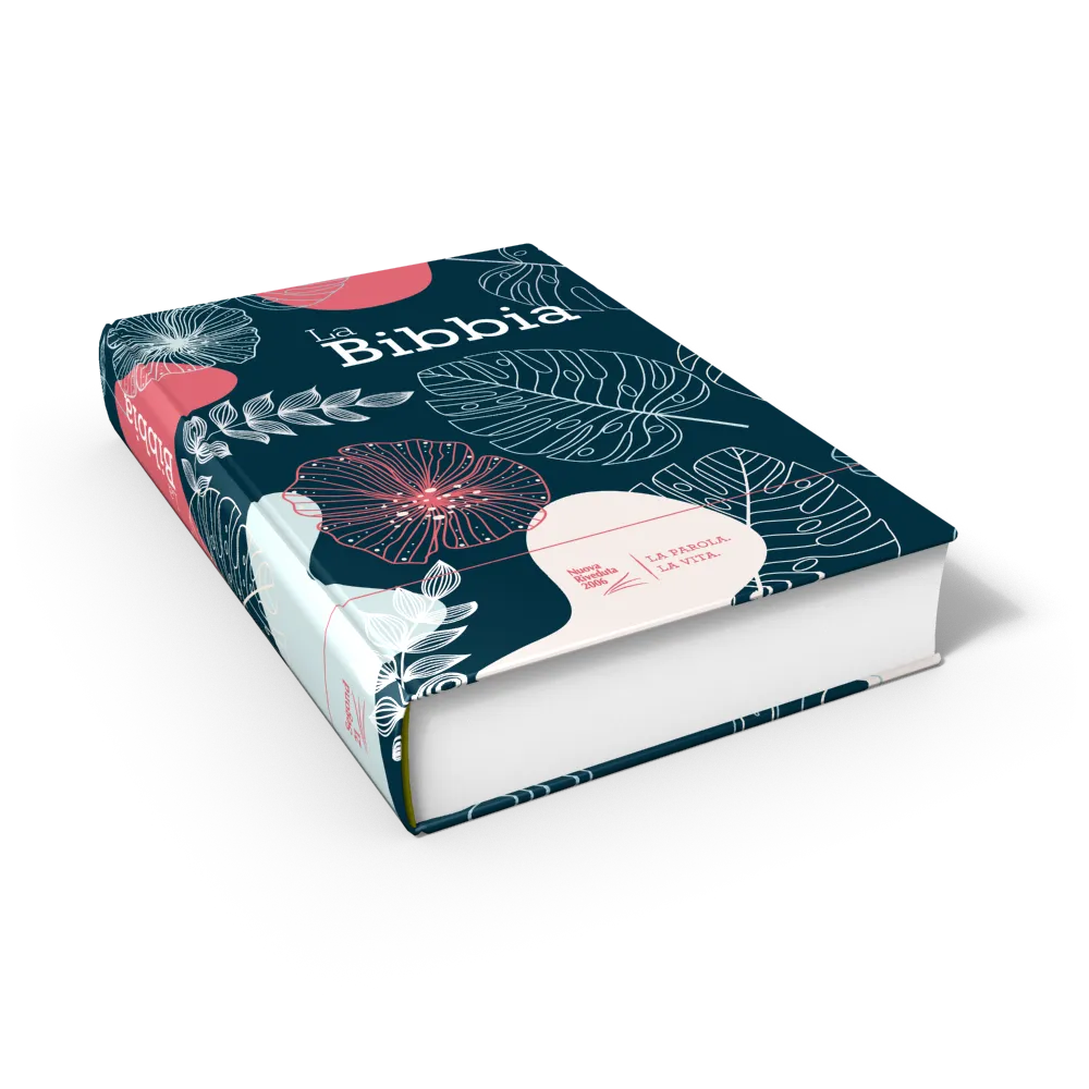 Italien, Bible NR2006 compacte rigide, toilé matelassé, motif feuille