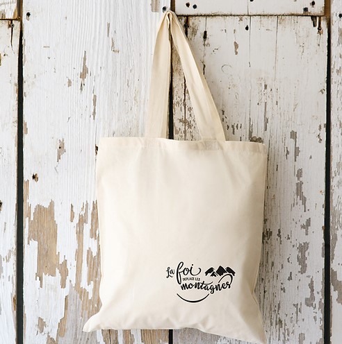 Sac (Tote bag) "La foi déplace" écru