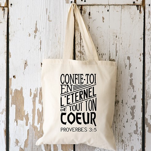 Sac (Tote bag) "Confie-toi" écru