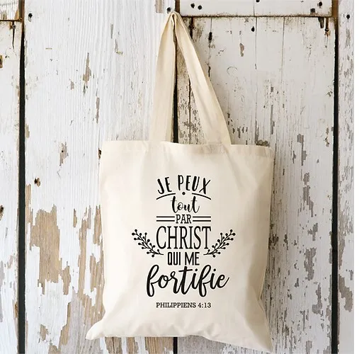 Sac (tote bag) "Je peux tout" noir