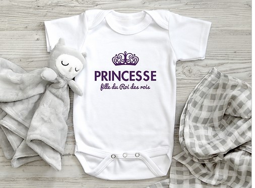 Body bébé "Princesse" 3-6 mois