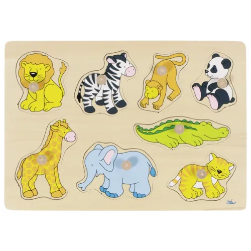 Puzzle en bois animaux sauvages avec prise