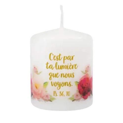 Petite bougie avec motif Roses