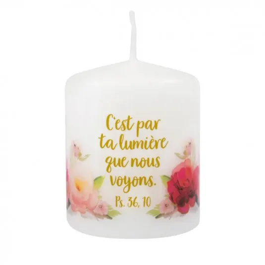 Petite bougie avec motif Roses