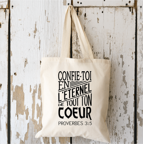 Sac (Tote bag) "Confie-toi" rose