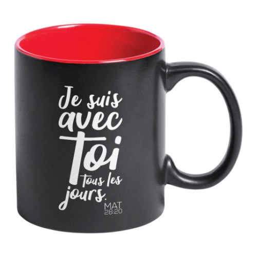 Mug noir - Je suis avec toi tous les jours