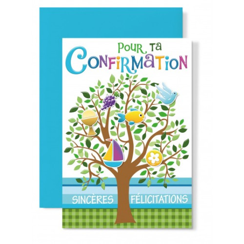 Carte avec enveloppe Confirmation arbre