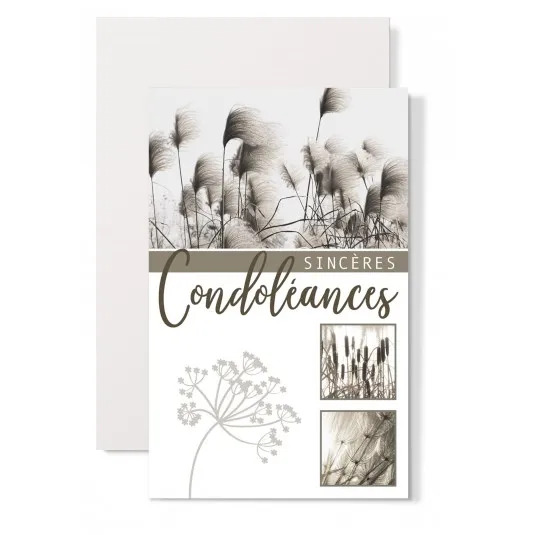 Carte avec enveloppe Condoléances