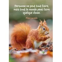Carte postale Ecureuil avec citation de Max lucado