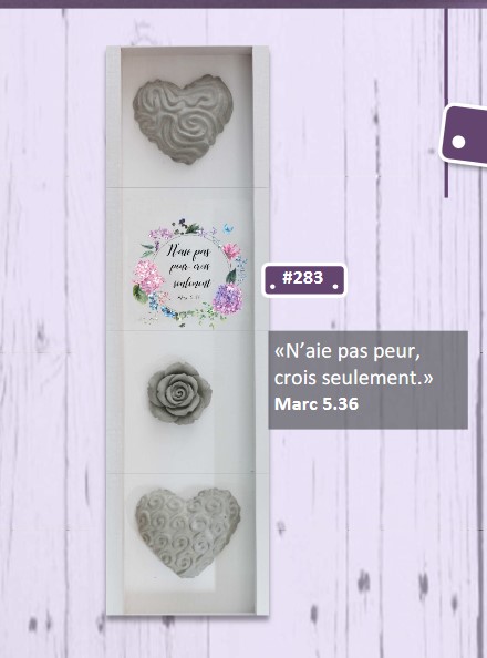 Cadre en bois FAITH coeur et rose Marc 5:36 37x9.5cm