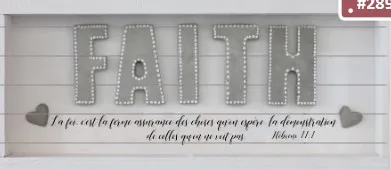 Cadre en bois Faith Hébreux 11:1 26x11cm