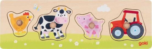 Puzzle - la ferme avec 4 prises en bois