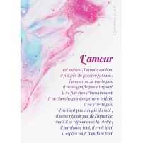 Carte postale L'amour 1 Cor 13:4-7