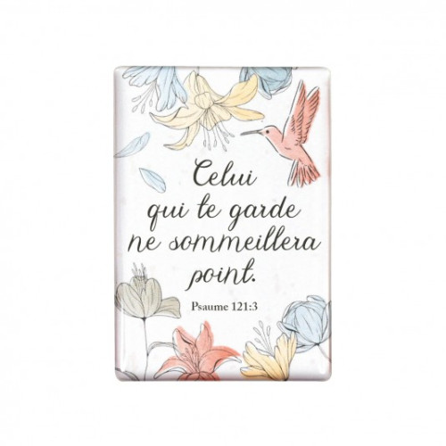 Magnet "mot d'ordre 2023" avec motif fleurs et oiseau