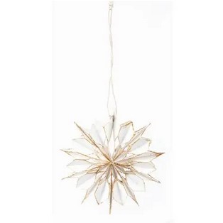 Flocon de neige en papier blanc doré
