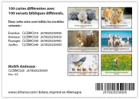 Lot de 100 Mini-cartes Animaux