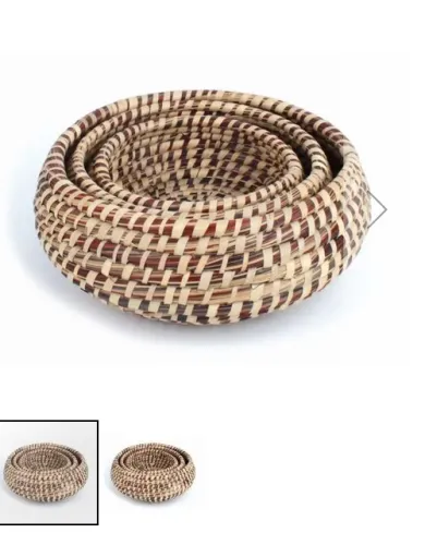 Set de corbeilles tissées beige