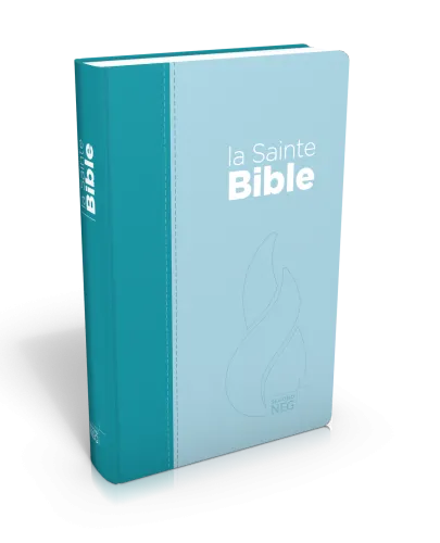 Bible Segond NEG compact, couverture souple, toile duo bleu lagon/bleu ciel