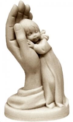 Figurine rêve fille dans la main blanc