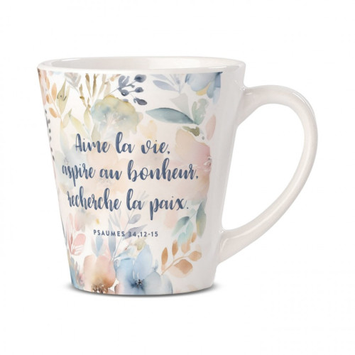 Mug floral "Aime la vie"