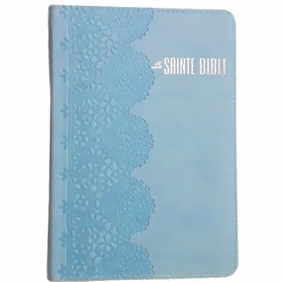 Bible Segond Esaïe 55 - Souple bleu motif dentelles 202