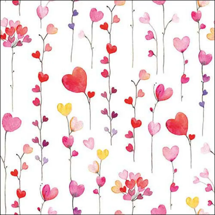 Serviette grande Guirlandes de coeurs