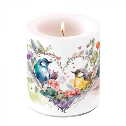 Bougie medium Oiseaux dans coeur