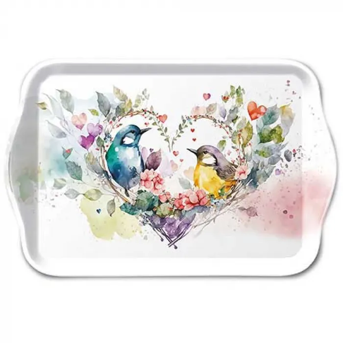 Plateau petit Oiseaux dans coeur