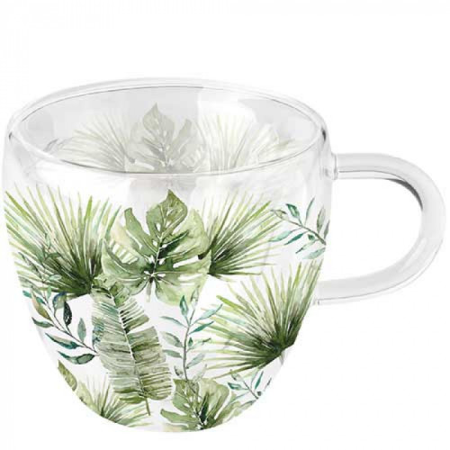 Tasse en verre Feuilles de la Jungle