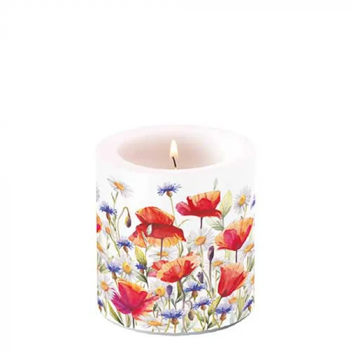 Bougie petite Coquelicots et fleurs des champs