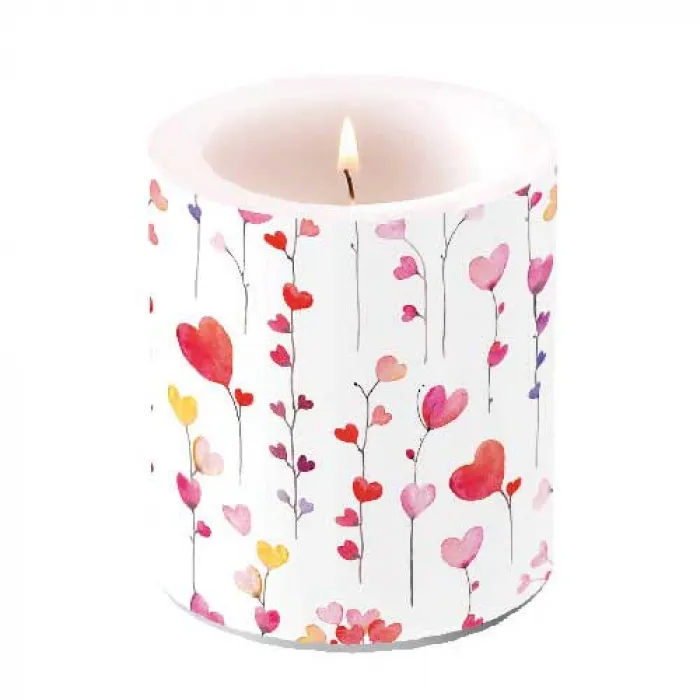 Bougie grande Guirlande de coeurs