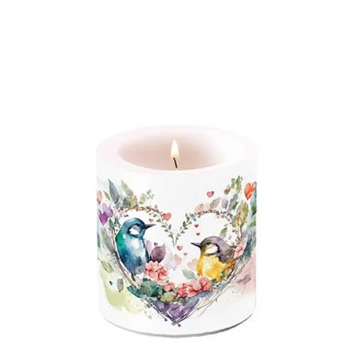 Bougie petite Oiseaux dans coeur