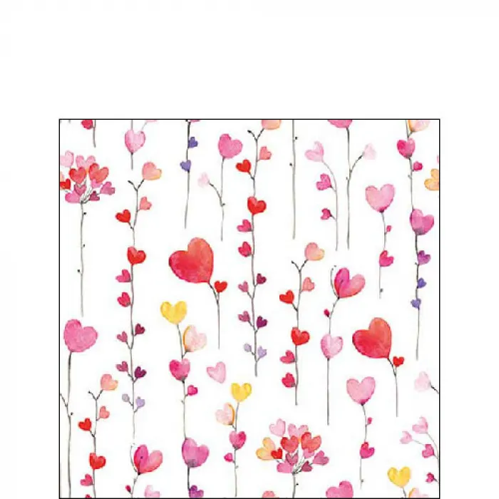 Serviette petite Guirlande de coeurs