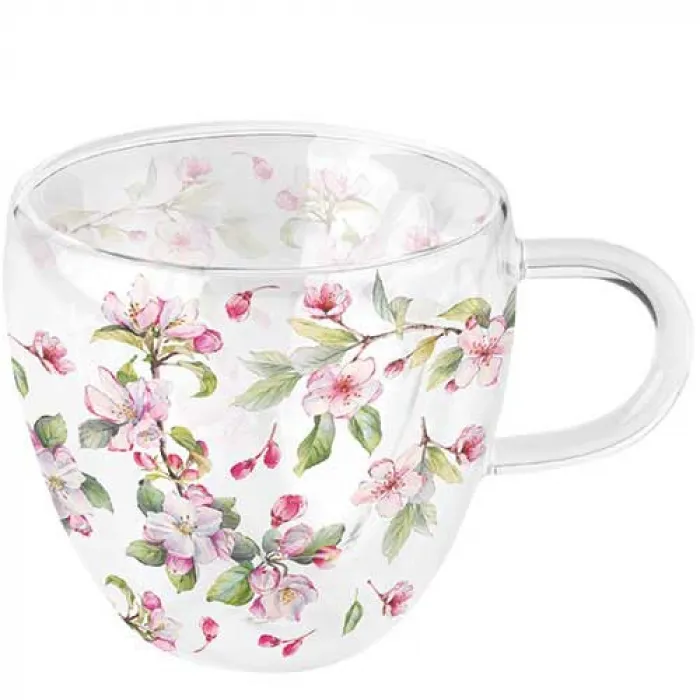 Tasse en verre Fleurs de cerisiers