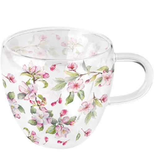 Tasse en verre Fleurs de cerisiers