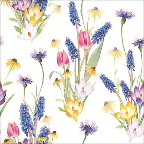 Serviette grande Hello printemps