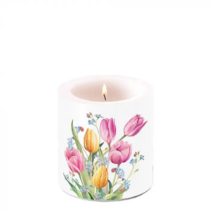 Bougie petite Bouquet de tulipes