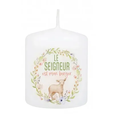 Petite bougie pour Pâques motif agneau
