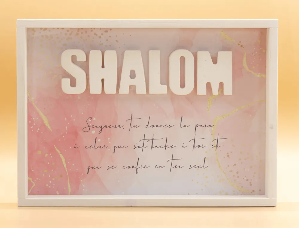 Cadre en bois Shalom rose 506