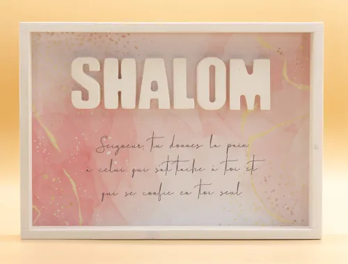 Cadre en bois Shalom rose 506