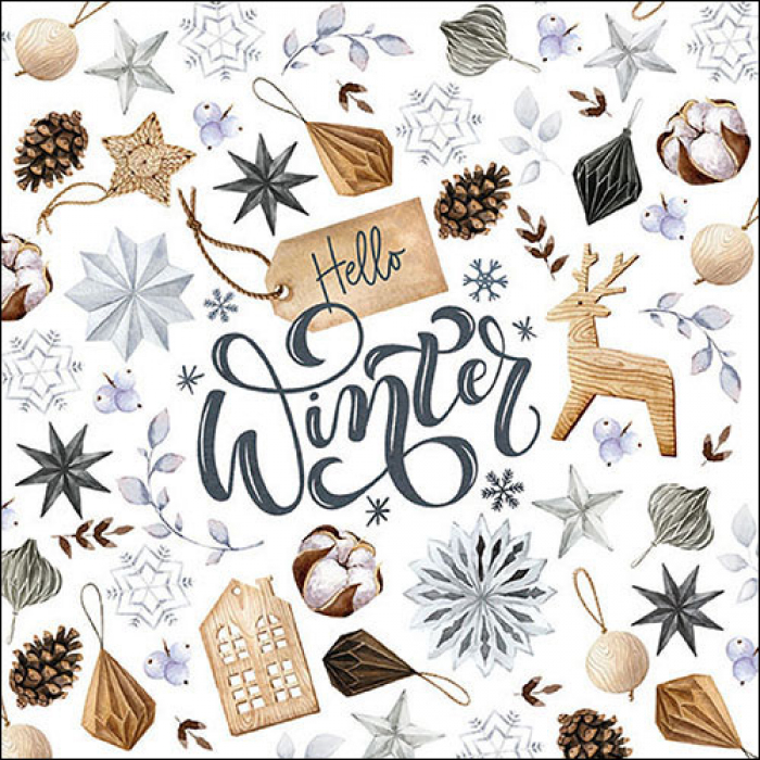 Serviette grande Hello Winter