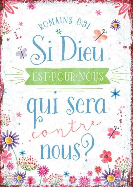 Carte postale - Romains 8:31 Si Dieu est pour nous, qui sera contre nous ?
