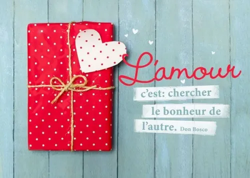 Carte postale "l'amour c'est chercher le bonheur de l'autre" - Don Bosco