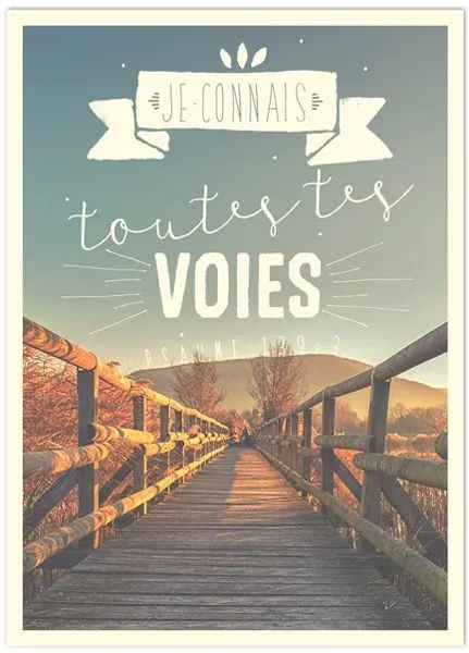 Carte postale - Je connais toutes tes voies. PS 139:3