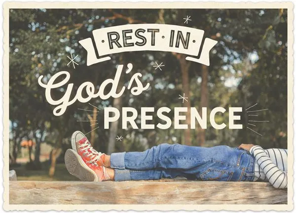 Carte postale - Rest in God's presence.