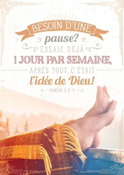 Carte postale - Besoin d'une pause' Essaie déjà 1 jour par semaine, après tout, c'était l'idée de...