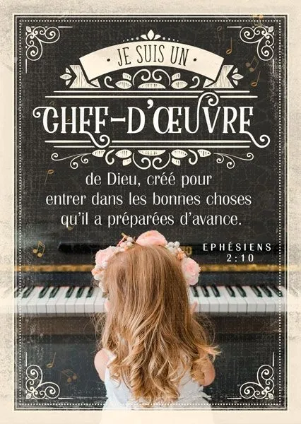 Carte postale - Je suis un chef-d'oeuvre de Dieu, créé pour entre dans les bonnes choses qu'Il a...
